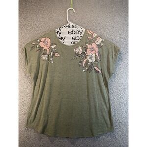 Apt. 9 Essentials‎ Pull Over Shirt Womens XL Gray  Short Sleeve